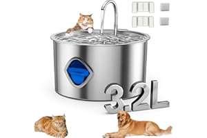 GENERIC for Vetiflow Dog Bowl, Dog Water Fountain, 3.2l Filtered Water Bowl, Stainless Steel Easy to Clean, Watering Systems Quadruple Purification, Suitable for Dogs/Cats (A)