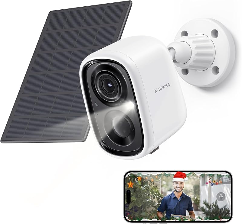 X-Sense Wireless Outdoor Security Camera 1080P Solar Panel Color Night Vision