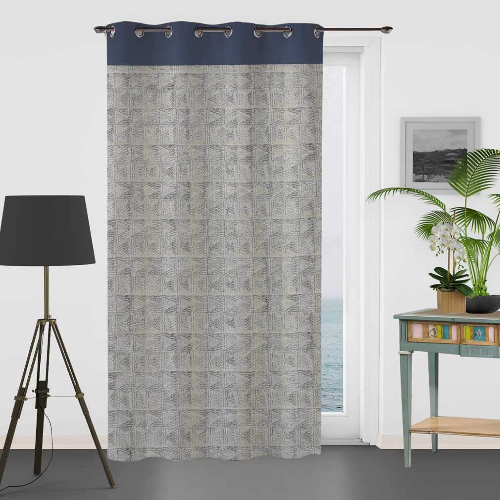 Soleil d'ocre Kheops Rideau, Cotton, Black, 140 x 250 cm