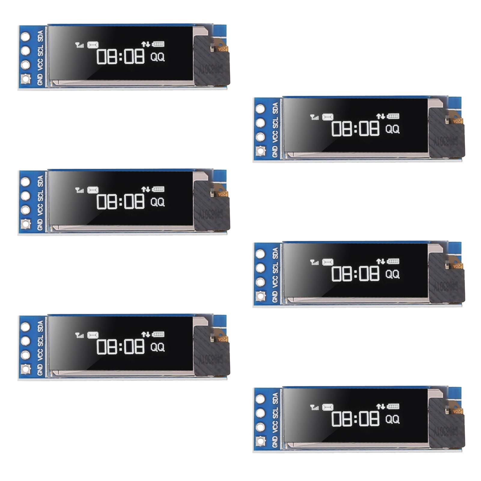 6PCS 0.91'' I2C OLED Display Module IIC 0.91 inch I2C LED DC Display Module White I2C LCD 128x32 Screen Driver 3.3V~5V