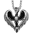 Richsteel Stainless Steel Phoenix/Angel Wings Cross/Raven Pendant Necklace for Men and Women Vintage Viking Jewelry