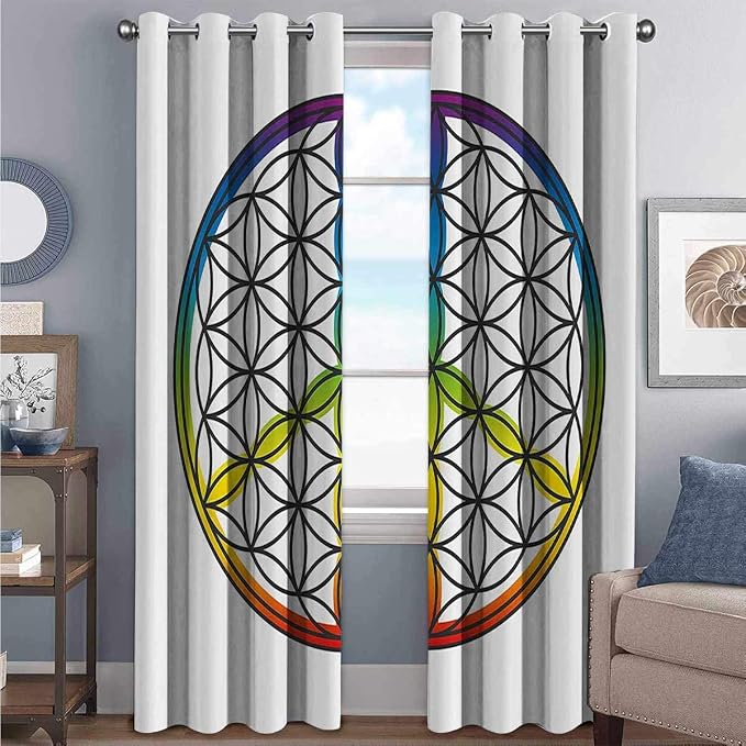 Amazon.com: Hippie Bedroom blackout curtains Life and Peace Symbol