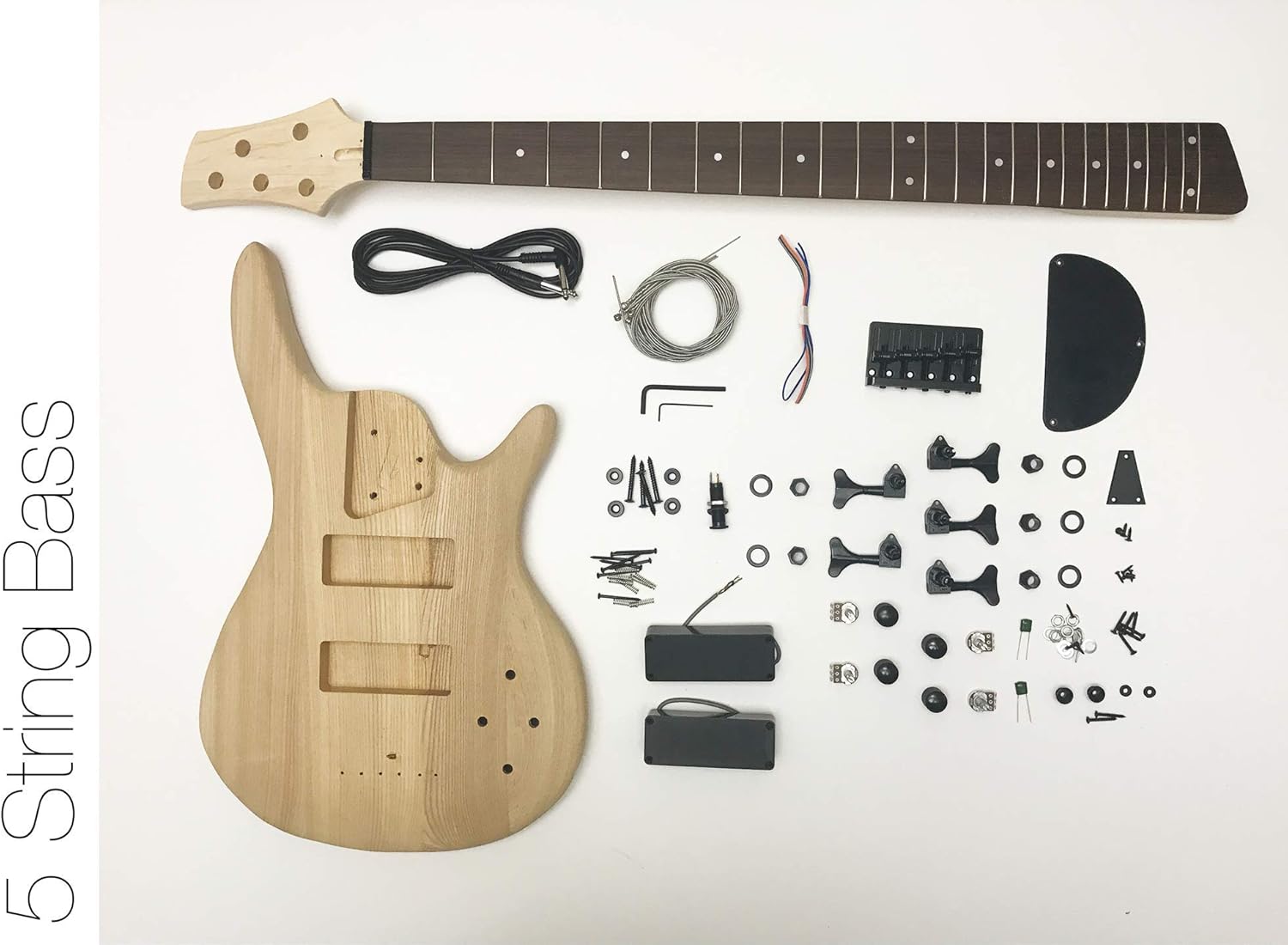 DIY Electric Bass Guitar Kit 5 String Ash Bass Musical