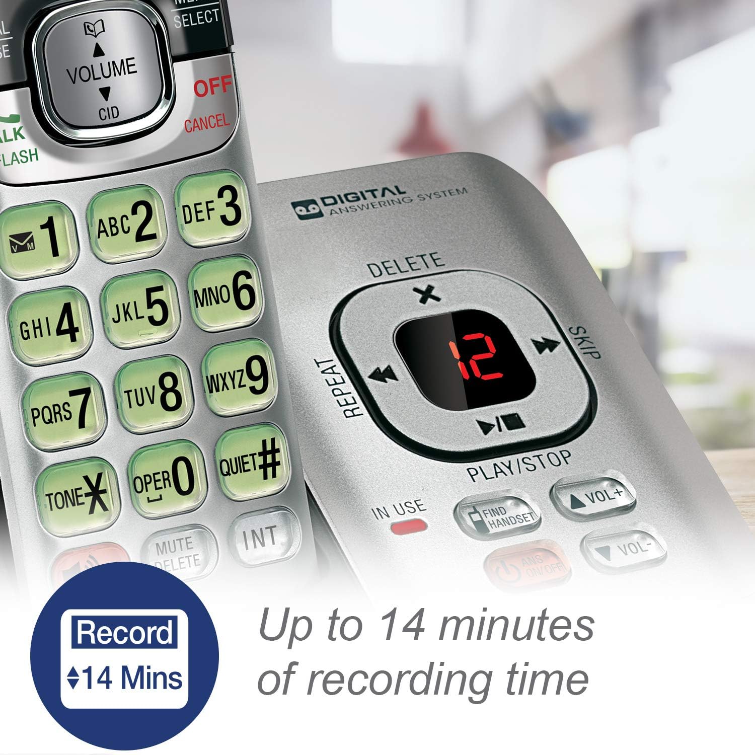 VTech CS6529 DECT 6.0 Phone Answering System with Caller ID/Call Waiting, 1 Cordless Handset, Silver/Black : Electronics