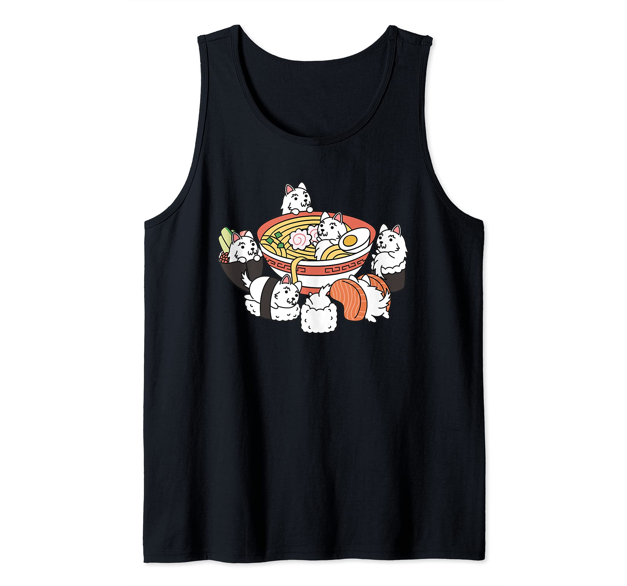Ramen Sushi Westie Dog Tank Top