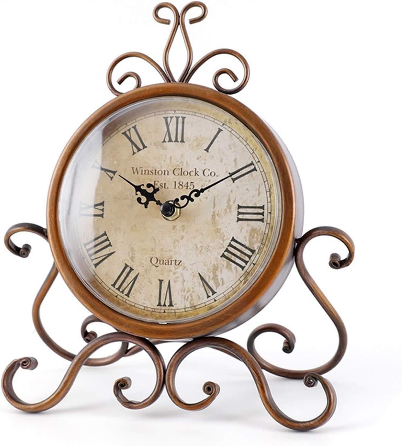 MJJBracket Clock Retro Silent Clocks Old Fashioned Desk Clock Non