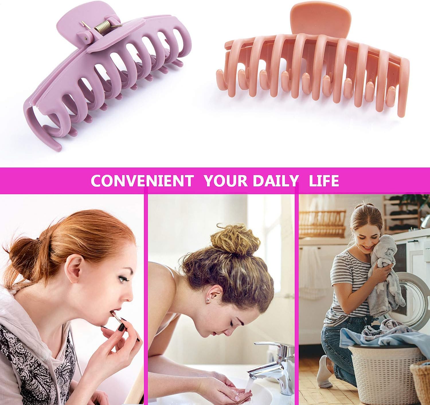 Plastic Hair Claw Clips,Comius Sharp 4 Pieces Women Thick Hair Claw Clamps,Hair Clips - Image 3
