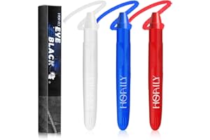 HOSAILY 3Pcs Eye Black Stick for Sports, Easy to Color Face Body Paint Eye Black for Baseball Softball Football Lacrosse, Halloween Costume Cosplay Parties Face Eye Paint Makeup Stick (Blue+Red+White)