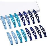 Cptots 16 PCS Snap Hair Clips Metal Barrettes for Women Non Slip Barrettes for Thick and Thin Fine Hair,Bright Multiple Blue,2.36 x 0.43 Inches.