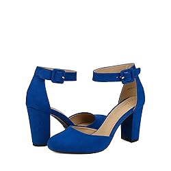 DREAM PAIRS Womens Royal Blue Suede High Heel