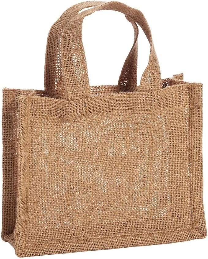 Small Size Jute Fancy Gift Tote Bags / Burlap Party Favor