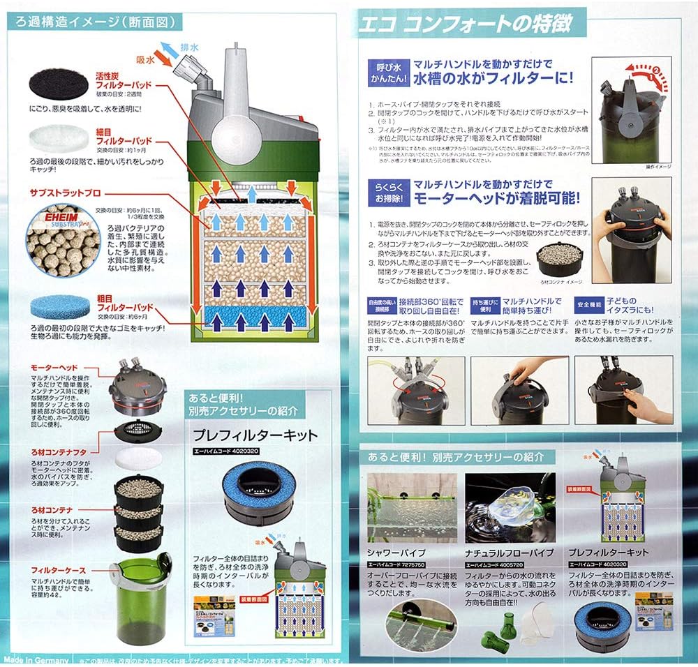 Amazon ｅｈｅｉｍ エーハイム エコ コンフォート 2234 60 75cm水槽用 外部フィルター ｅｈｅｉｍ フィルター 通販