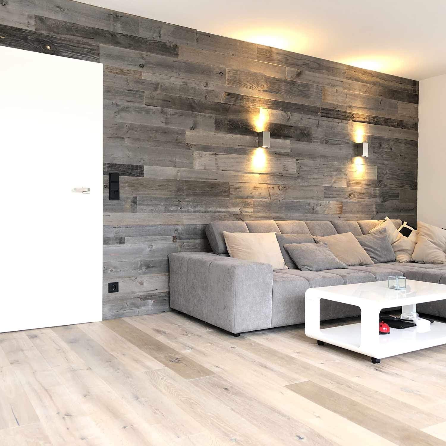 Holz Wandverkleidung Mit 3d Paneelen Aus Verwittertem Und Recyceltem Alten Holz Von Nordje Grau Amazon De Baumarkt