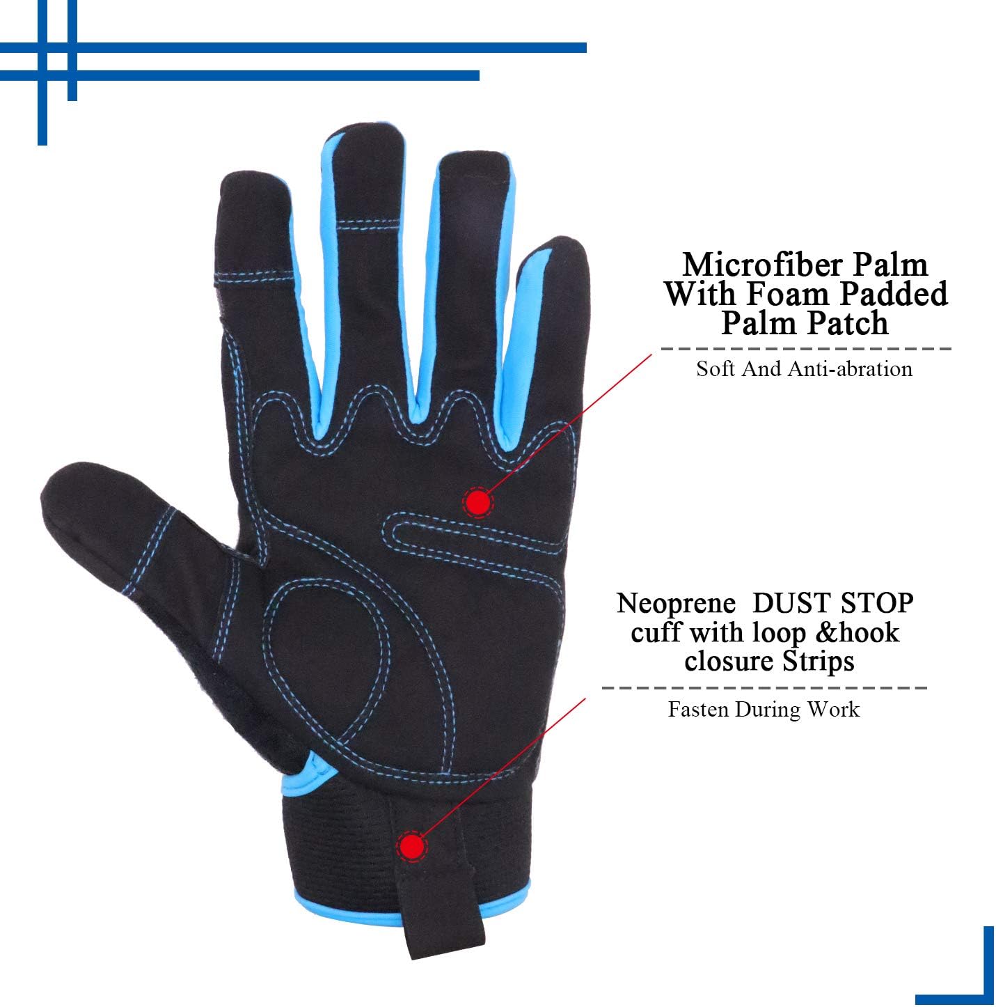 HLDD HANDLANDY UltraLight Safety Work Gloves, Mens & Women Multi-Functional Work Gloves with Extensive Palm Protection - Image 4