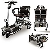 ZiiLIF R3b-Mobility Scooters for Seniors Adults Ultra Lightweight 37.5 Ibs Electric Folding 4 Wheel Mobility Scooter with Cup Holder, Compact & Convenient for Travel Airline Approved, Gray