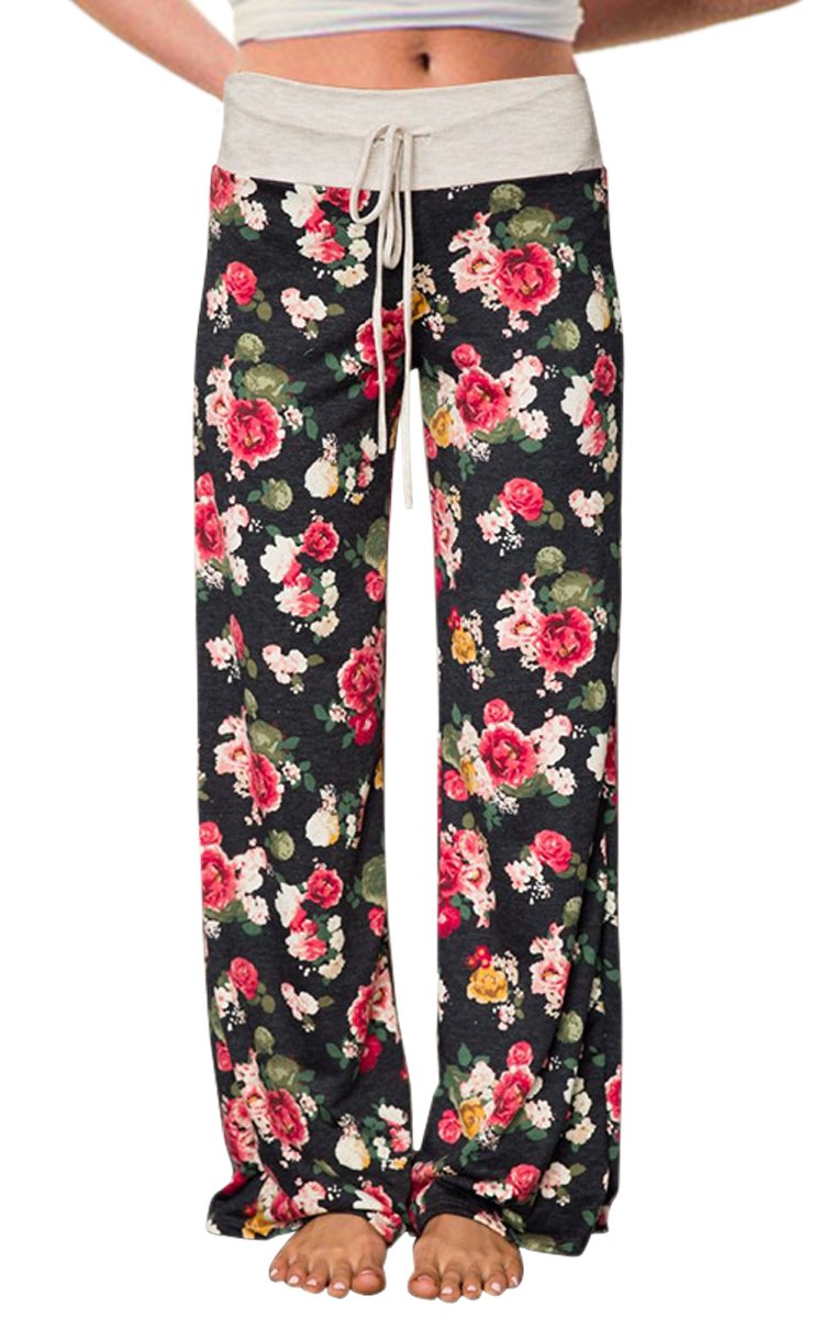 AMiERY Women's High Waisted Wide Leg Palazzo Lounge