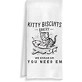 ROXMART Funny Cat Baking Kitchen Towels, Gifts for Bakers Women Dish Tea Towels, Cat Lover Lady Mom Grandma Gifts Decorative Hand Towel for Kitchen Bakery, 16x24 Inch