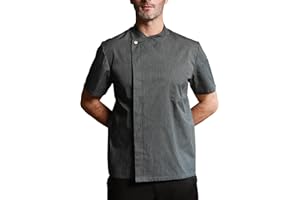 KITCHIEF Unisex Chef Coat Short Sleeve With Mesh Lightweight Chef Jacket Men Chef Uniform for Kitchen,Food Service,Bakers