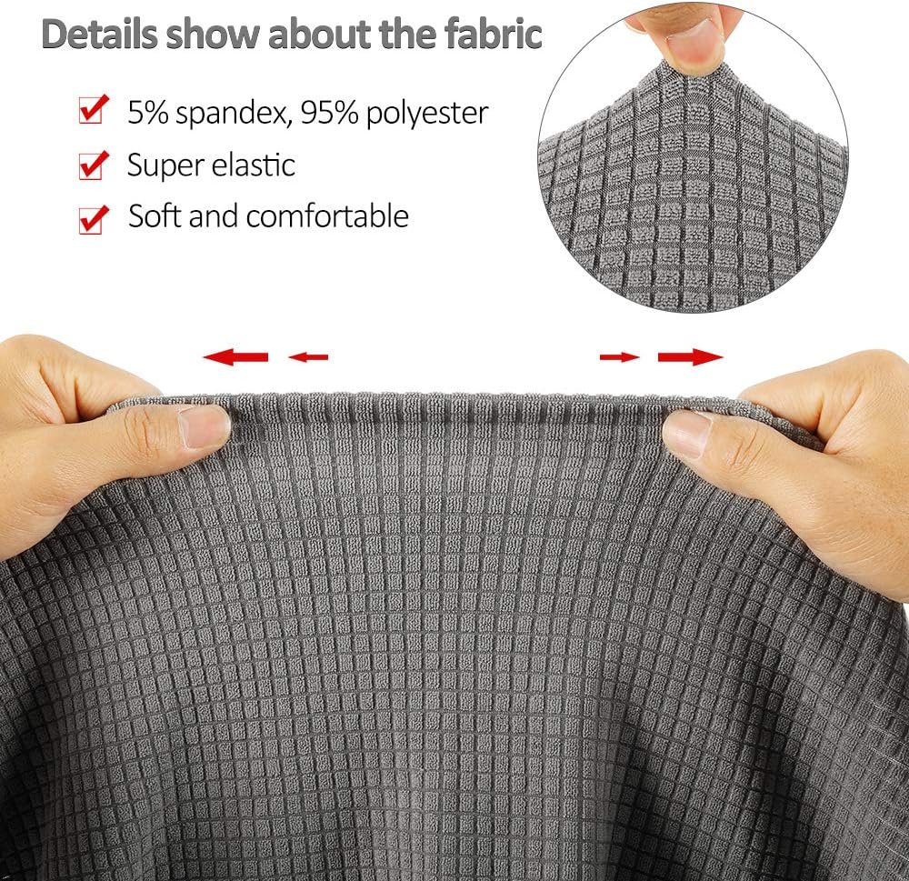 Your's Bath 2Pcs Armrest Covers Spandex Stretch Fabric Waterproof Arm Caps Anti-Slip Furniture Protector Slipcovers for Armchairs Sofa Couches Recliner (Light Grey) - Image 3