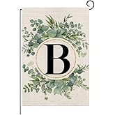 wyooxoo Monogram Letter B Floral Garden Flag 12x18 Inch Double Sided Outside Outdoor Family Last Name Initial Yard Flag (B)