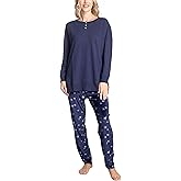 Hanes Midnights Long Sleeve Top and Pajama Loungewear Set, Multiple Colors, Multiple Sizes