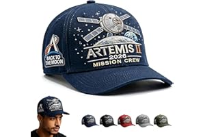 Artemis II Lunar Mission Commemorative Cap, Adjustable Space Exploration Hat for Women & Men