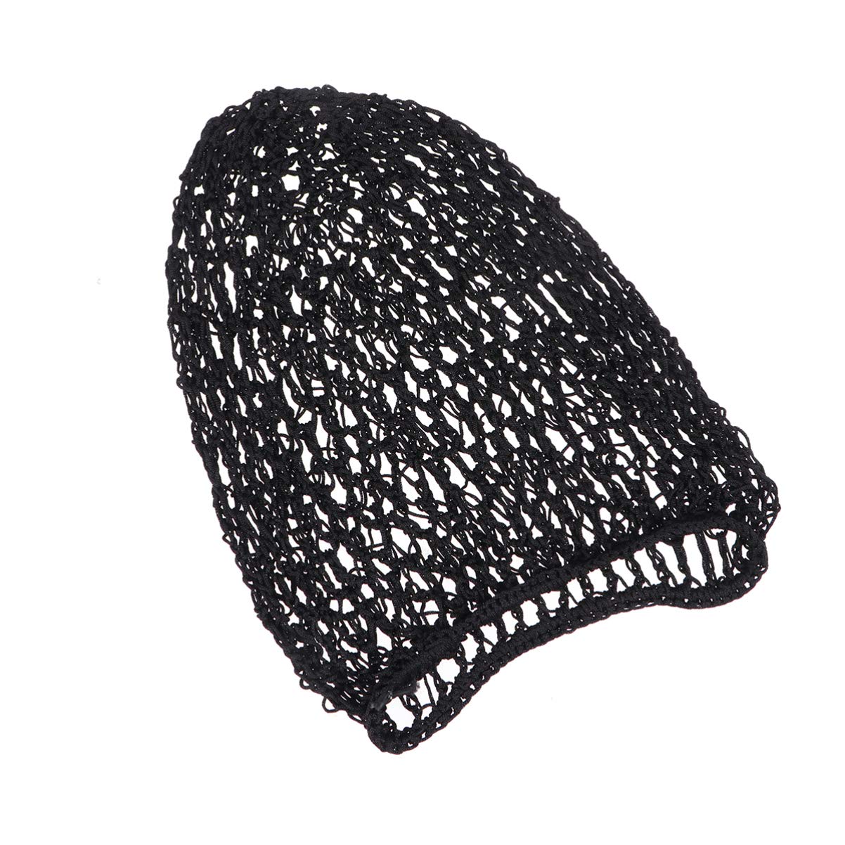 FRCOLOR Hair Net Snood Cover Sleep Cap, Mesh Crochet Hair Net Women Hair Net for Women Girls Thick Hair Sleeping (Black)