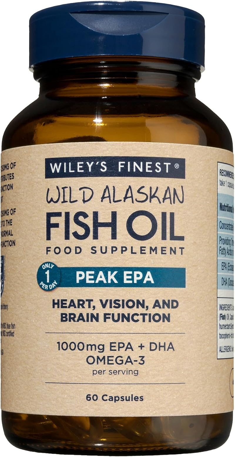 Wiley's Finest Wild Alaskan Fish Oil Peak EPA 1000mg 60 Softgels