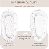 EAQ Baby Lounger Nest for Co Sleeping 0-12 Months 100% Cotton White Grey view 5