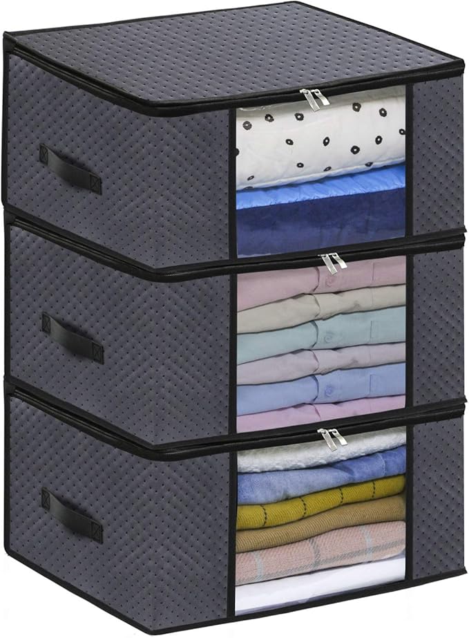 homyfort Bolsa de Almacenamiento 3 Piezas - para Edredones Ropa Debajo