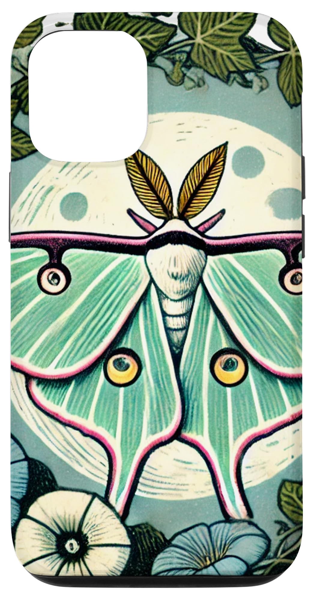 iPhone 13 Pro Luna Moth Floral Illustration Moths Case