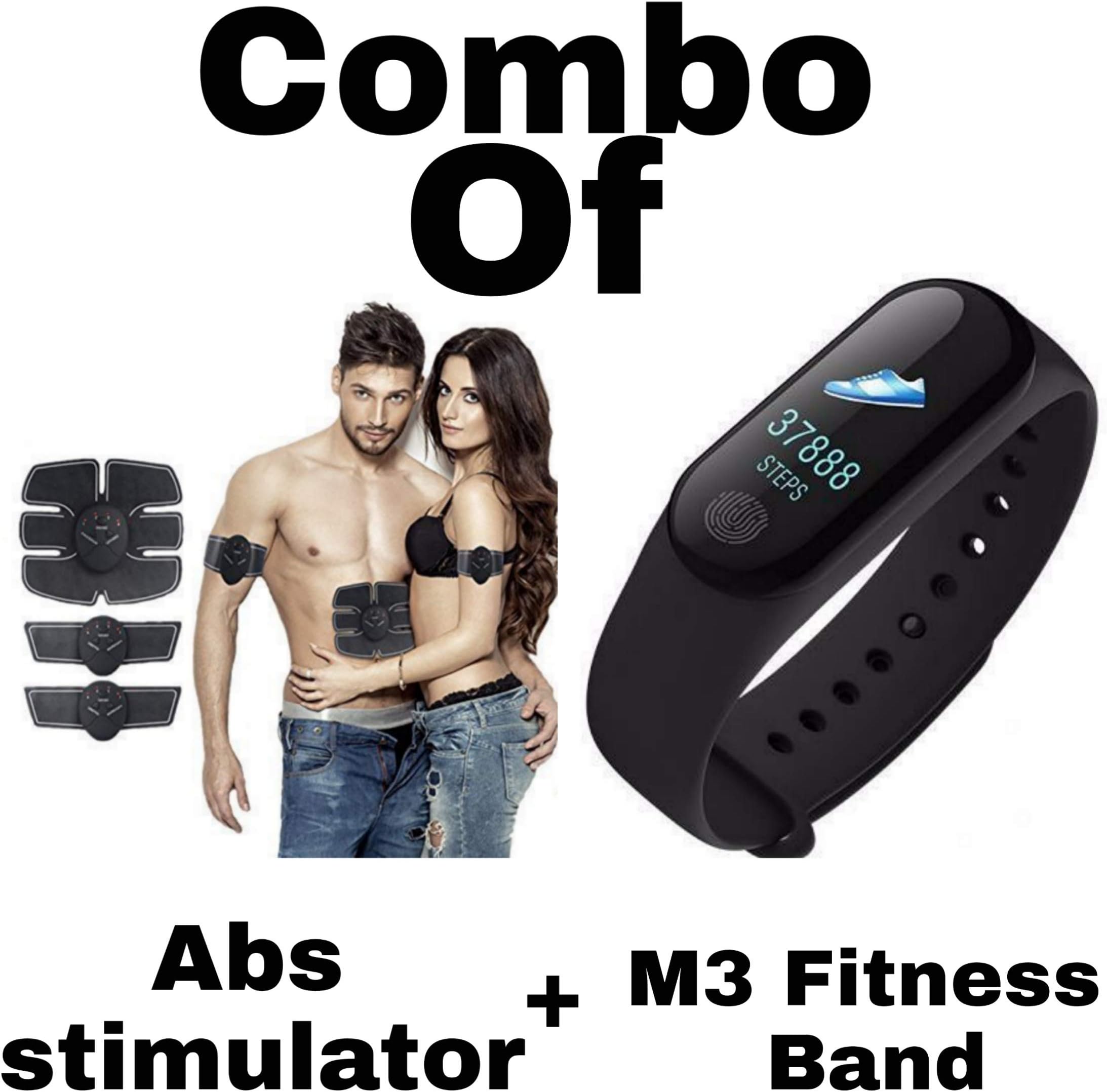 Lucrane Lens Wireless Stimulator Body Slimming Abdominal Muscle Exerciser Training Device, Free Size, Black