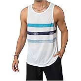OYOANGLE Men's Color Block Round Neck Sleeveless Regular Fitted Basic Tank Tops Vest