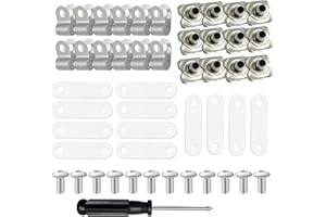 Fortunemee Football Helmet Repair Kit, Hockey Helmet Hardware Kit, Hardware for Universal Baseball Softball Facemask, R Shape Football Visor Clips Screws Nuts with Rubber Gaskets