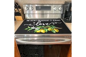 PUGEZ Glass Cooktop Protector - Stove Top Covers for Electric Stove, Lemon Kitchen Decor and Accessories Yellow Electric Stove Cover Foldable, Prevent Scratching Expands Usable Space, Thick Natural Rubber