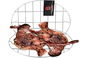 TamBee 9.8x6.7 Inch Oval Roasting Cooling Rack 304 Stainless Steel Baking Broiling Rack Cookware 0.8 Inch heigh Thick Version