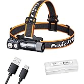 Fenix HM71R Headlamp, 2700 Lumen Super Bright USB-C Rechargeable Spot Light Flood Light L-Shape 90 Degree Right Angle Flashlight Industrial Grade with LumenTac Organizer