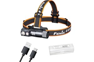 Fenix HM71R Headlamp, 2700 Lumen Super Bright USB-C Rechargeable Spot Light Flood Light L-Shape 90 Degree Right Angle Flashlight Industrial Grade with LumenTac Organizer