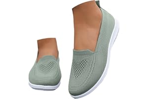 QERGFSAS Running Shoes for Women 2026,Women's Low Wedge Closed Round Toe Dressy Summer Casual Mesh Knit Flats Slip on Arch Su