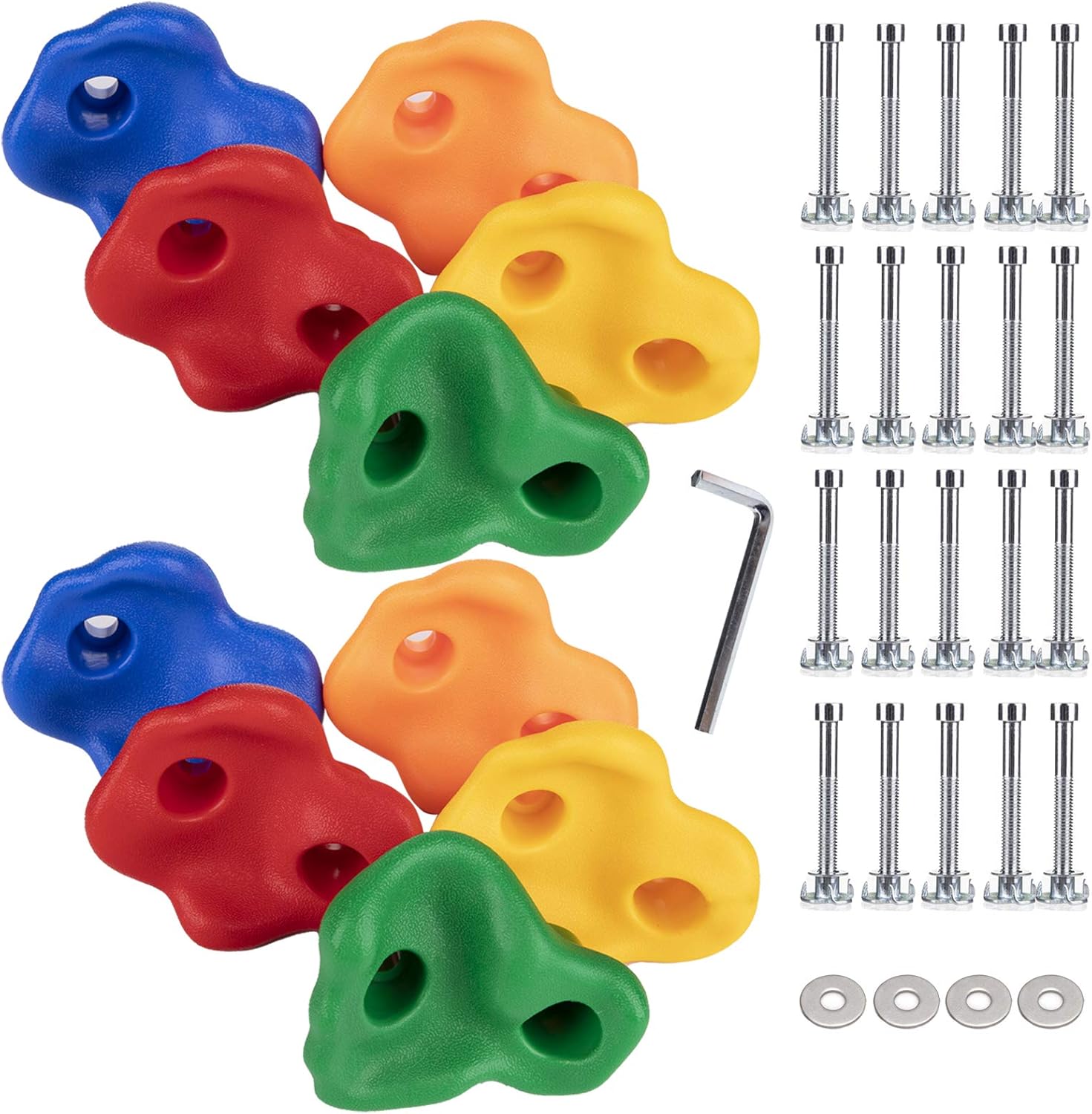 Yesland 10 Pcs Rock Climbing Holds Mounting Hardware Gripping Hand Holds with Installation for Kids Children Outdoor Playground Wall - 5 Colors : Sports & Outdoors