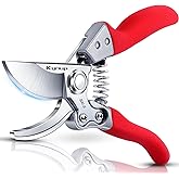 Kynup Pruning Shears, Heavy Duty Garden Shears with SK5 Japanese Steel | 8.6" Garden Clipper, Hand Pruners for Clean Cuts 4X Easier, Garden Scissors for Arthritis Left Handed with Secure Safety Lock