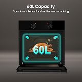 Hisense Built-in 60L Electric Oven Black 530x595x595 mm A Rated view 4