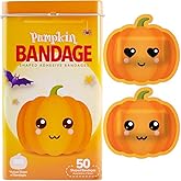 BioSwiss Bandages, Halloween Pumpkin Shaped Self Adhesive Bandage, Latex Free Sterile Wound Care, Fun First Aid Kit Supplies 