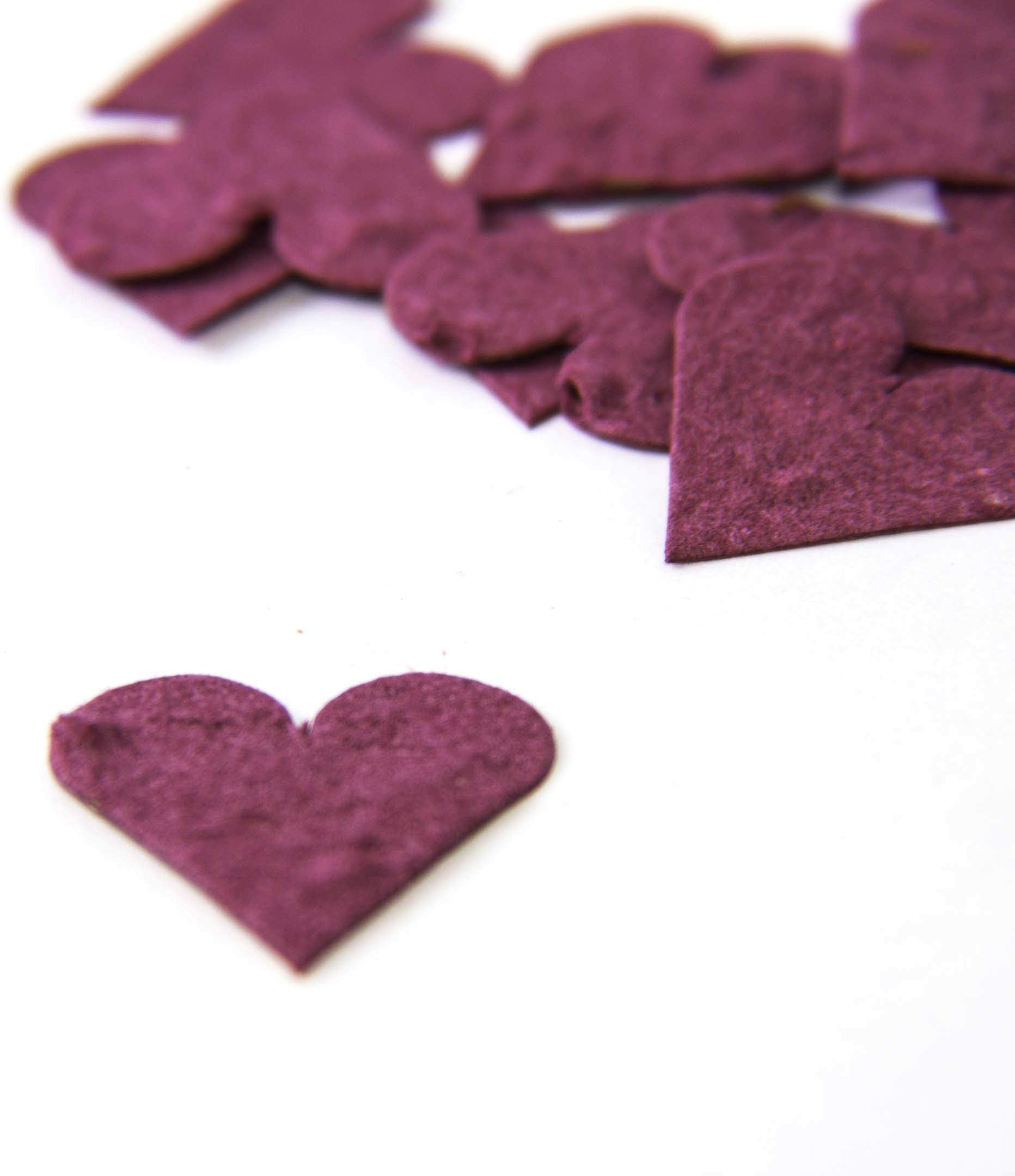 Burgundy Flower Seed Paper Heart Plantable Party Confetti (Qty. 100)