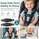Solbrezeni 2Pcs Anti Escape Car Seat Safety Straps Chest Clip Black view 6
