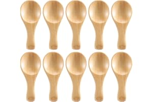Srutueo Short Handle 10 Packets of Small Wooden Spoon, Perfect for Small Jars of Jam, Spices, Condiments, Seasonings, Sugar, 