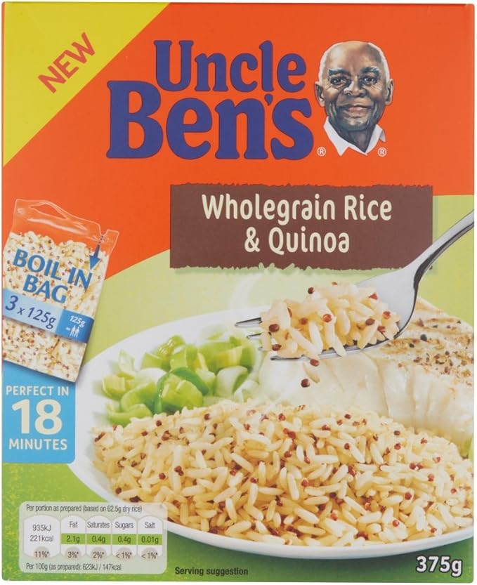 Uncle Ben's Wholegrain Brown Rice and Quinoa Boil in Bag, 375 g, Pack