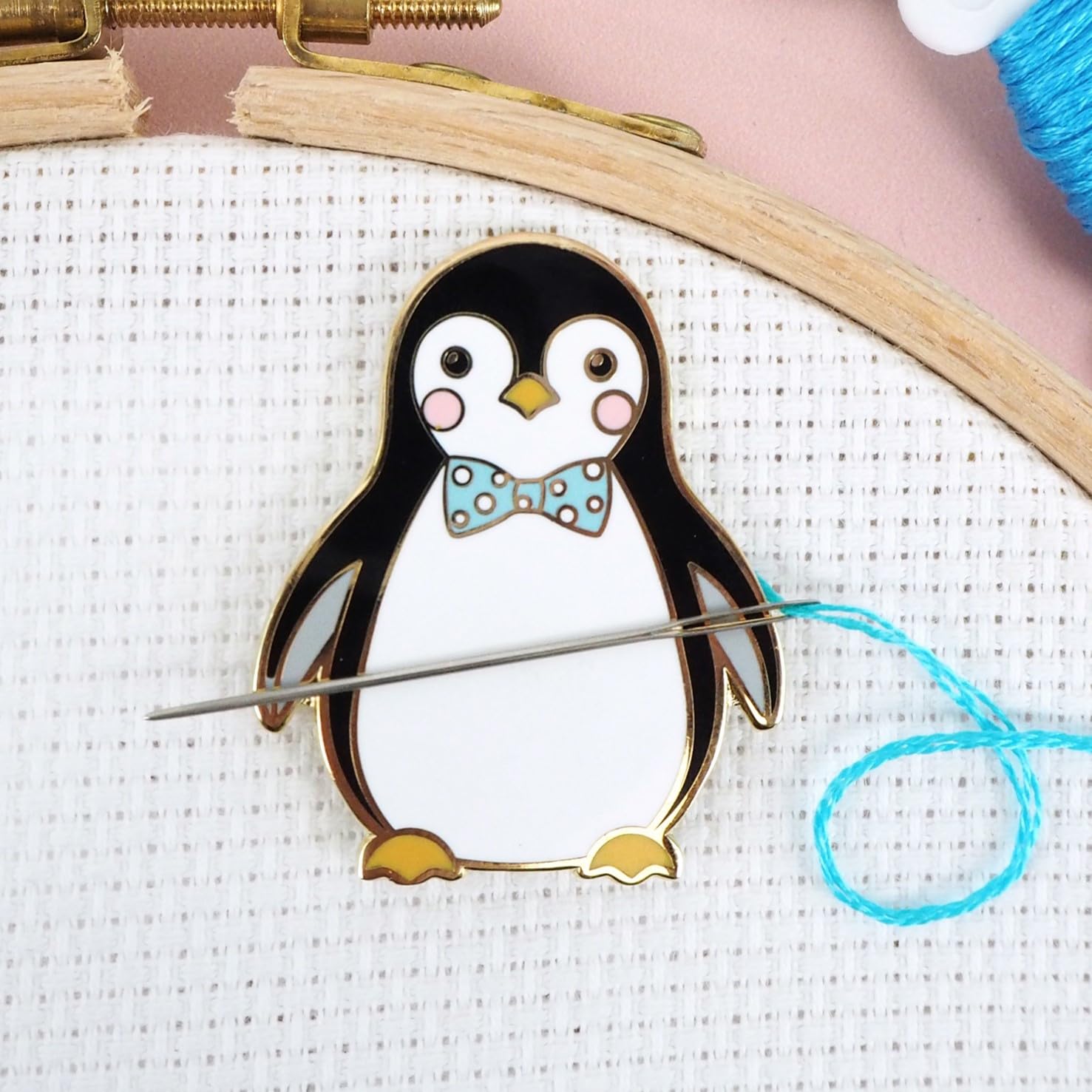 Needle Minder - Penguin for Cross Stitch, Sewing, Embroidery and Needlework Accessories, Enamel and Magnetic