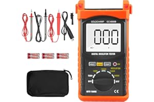 GOLDCHAMP Digital Insulation Resistance Tester, GC-6688B 200G Ohm Megohmmeter for Test Voltage (500V/1000V/2500V/5000V) & Resistance Measurement (1MΩ~200GΩ), Auto Ranging, Backlight Display, Data Hold