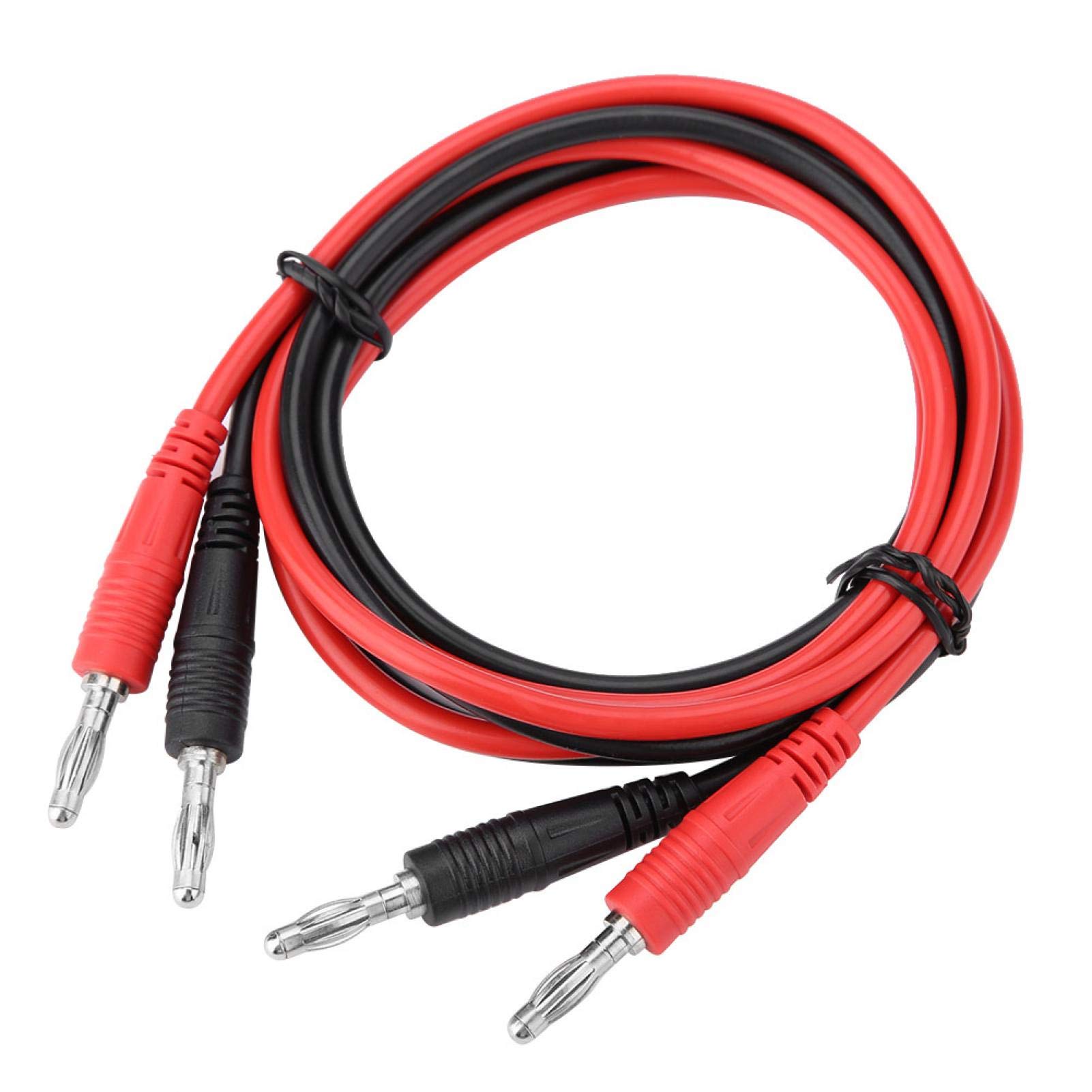 EBTOOLS Red-black Testing Cables, P1041 2PCS 4mm Banana Plug to Banana Plug Test Cable Multimeter Testing Cables Banana Speaker Plug Connectors Cable Replacement for Speaker Wire